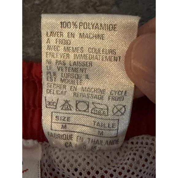 Nike Shorts Mens M Red Nylon Swim Trunks Mesh Lined Logo Running Blokecore - Picture 8 of 11